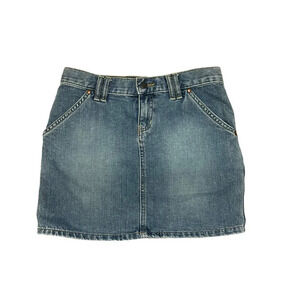Vintage Low-Rise Denim Skirt Carpenter-Style Old Navy 29 Waist Size 1 Y2K